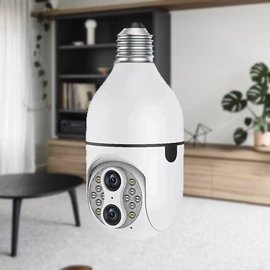 Kétlencsés biztonsági kamera, villanykörte kamera