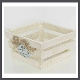 Fa kaspó kocka natúr masnis 25x25x14cm 232-W-207/L