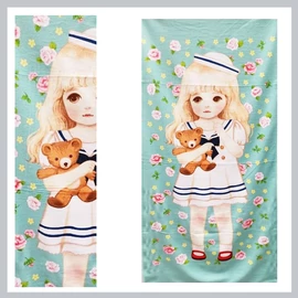 Mikroszálas törölköző 70 x 140 "Kislány macival" V02334