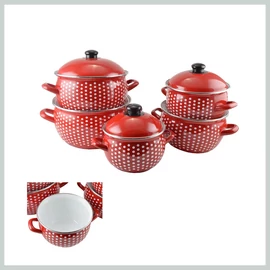 Perfect Home Piros Pöttyös Zománcozott edénykészlet 10 részes 11326