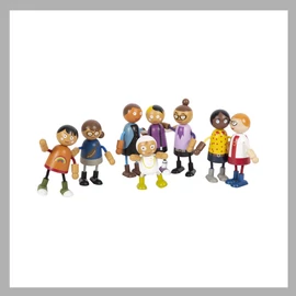 Hajlítható baba család fából 12426