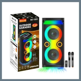 Hordozható bluetooth hangszóró 2 mikrofonnal WGY-S803