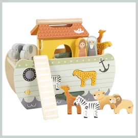 Noé bárkája fa játék gyerekeknek 12456