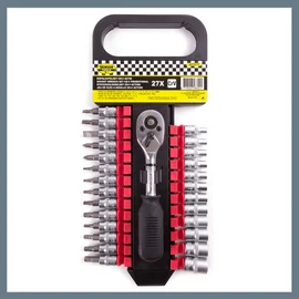 27 darabos dugókulcs és bitkészlet – Cr-V 007877