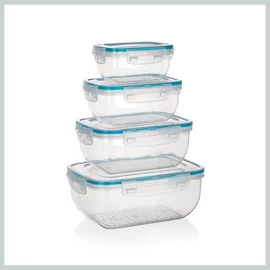 BANQUET LEYA műanyag tárolódoboz készlet, 0,4 / 0,8 / 1,4 / 2,3 l, 4 darabos 55075283