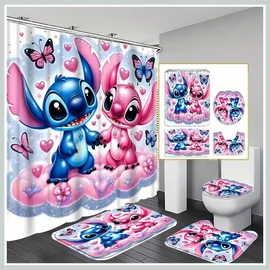 Lilo és Stitch Love fürdőszobai szett – zuhanyfüggöny és kiegészítők TY1181137