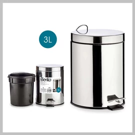 BERILO pedálos 3 literes hulladékgyűjtő rozsdamentes acél 09947