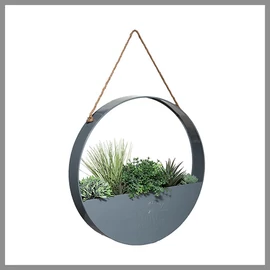Függő dekoratív növény, kerek, fém 179310