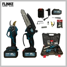 FLINKE Akkus Metszőolló és Láncfűrész szett, 2db 68V akkuval, pengével és lánccal FK-8053