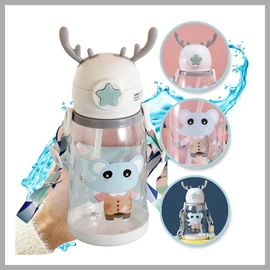 Vizes palack – Gyermek kulacs szívószállal 480 ml BD30B