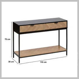 Chevron konzolasztal, fekete – 193630