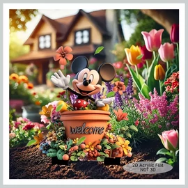 Kerti Mickey egér dekoráció „Welcome” felirattal ND1332004