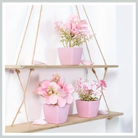 3 darabos művirág szett rózsaszín kaspókban VP238367