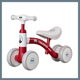 Négy kerekű, pedál nélküli bicikli gyerekeknek - Piros 601099674833524-P