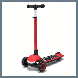 Összecsukható világítós roller gyerekeknek - Piros 601100114893583-P