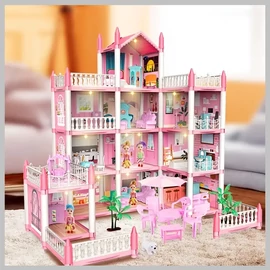 Luxus Hercegnő Játékház – 4 Szinttel, 11 Szobával, 3 Terasszal és 34 Bútorral (T) ME643688