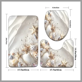 3 darabos Ocean Series fürdőszobai szett - WC-fedél és lábtörlő 601099852409539