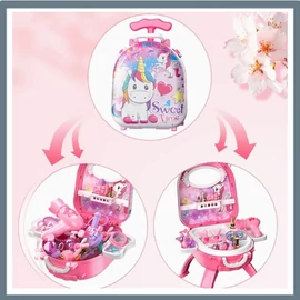 Hercegnő Sminkasztal Készlet, Kozmetikumokkal és Kiegészítőkkel DF495785