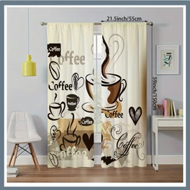 Kávés dekoratív függöny – 2 db LP97478