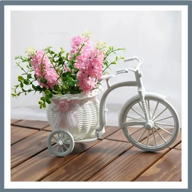 Dekoratív virágtartó tricikli – 12 × 37 cm DJ940596