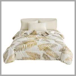 Vintage stílusú nyári paplan, arany leveles minta, 150x200 cm (T) YW140662