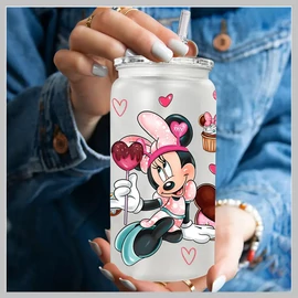 Minnie Mouse vizespalack szívószállal 500 ml  JX1337999