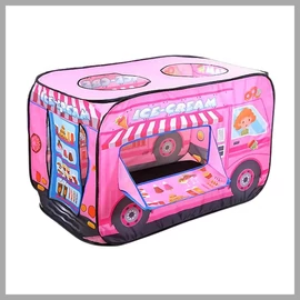 Hordozható, összecsukható rózsaszín jégkrémes kocsi, ablakokkal, PE1371327