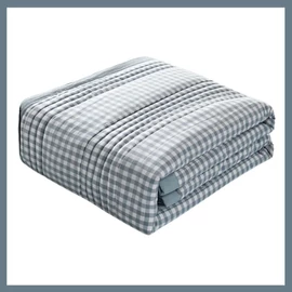Puha légáteresztős nyári takaró 180x200cm - Szürke rács PW68406-6