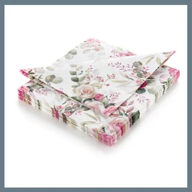 BANQUET Szalvéta 33 x 33 cm, RÓZSASZÍN RÓZSA 20 db-os készlet 29251597