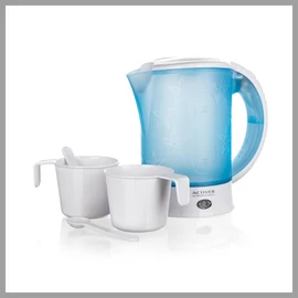 ACTIVER Műanyag vízforraló, 0,6 l, 550-650W, fehér-kék 14011199