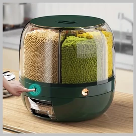 Nagy Kapacitású Konyhai  Forgó Tárolóedény Fedéllel sötétzöld KD324698-2