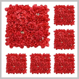 Művirág dekorációs falpanel 6 db piros BH135643-4