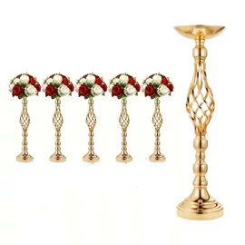 5 db arany színű dekoratív fém gyertyatartó – 53 cm JK1215466-5