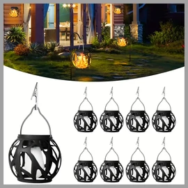6 db Kültéri Napelemes Lánghatású LED Függőlámpás – Villogó fényhatással AR892149