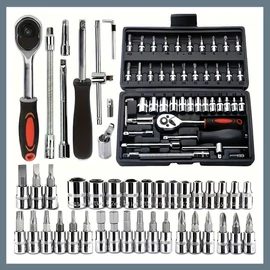 46 darabos autójavító szerszámkészlet – Fekete tárolódoboz XD21172