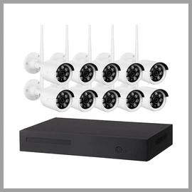 8 kamerás biztonsági kamerarendszer HD, 4K, vezeték nélküli WIFI-8