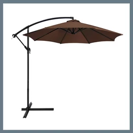 Kerti napernyő – 300 cm átmérő, dönthető, acélvázas, vízálló, barna UM002B