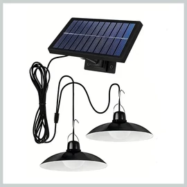 Kétfejes LED napelemes lámpa kültérre – Fekete HH690706