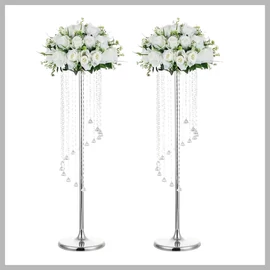 Esküvői központi dísz – 2 darab, ezüstszínű – QD89339-b