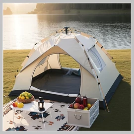 4 fős Sátor 2 ajtó 2 ablak Stabil és UV álló YF1526439