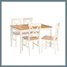 GIFTDECOR Étkezőgarnitúra - Fehér + Natúr fa 12092