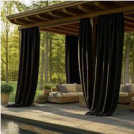 Fényáteresztő függöny fekete 2 db 132x215 QB1096473-ff132215