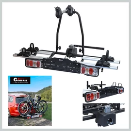 E-bike kerékpárszállító – vonóhorogra, 2 kerékpárhoz, TÜV minősítéssel 02120