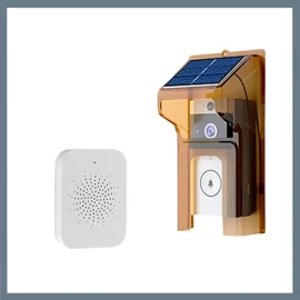 Vezeték nélküli, napenergiával tölthető okos videócsengő, homokszínű CH3214373-2