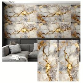 Öntapadós Márvány Hatású Falmatrica 50 db – Szürke-Arany Márvány FP2752733-sz