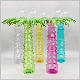 5 darabos szett, pálmafa formájú fedéllel és szívószállal LL1585543