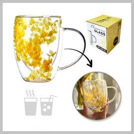 Virágos Thermo Üvegpohár – 300 ml – SZK153