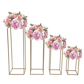 Arany színű fém növénytartó állvány szett – 4 darabos GK1374092