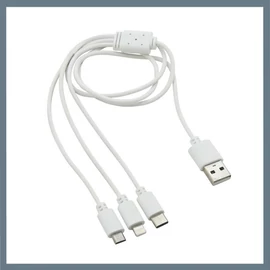 3 az 1-ben USB töltőkábel – micro USB / USB-C / Lightning csatlakozókkal 07705