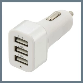 Autós USB adapter – 3 portos, 12/24V szivargyújtóhoz, 5V/2100mA kimenettel 07407